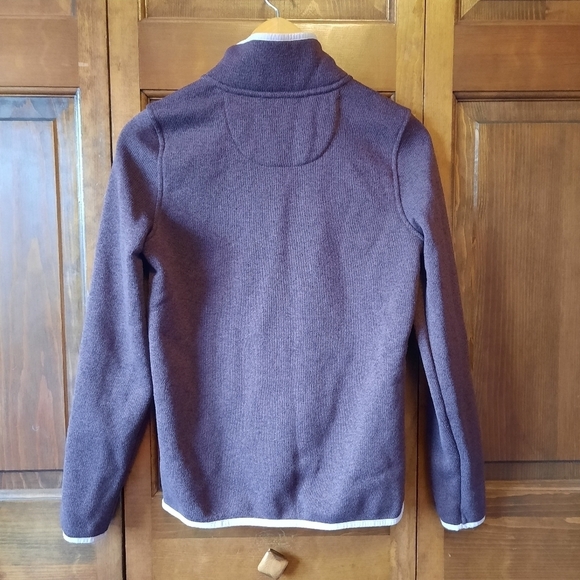 L.L. Bean Sweater Fleece Pullover Raisin Brown t-snap knit top 292726 size XS - Picture 11 of 13